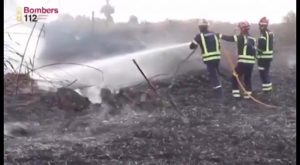 Bomberos de toda la provincia sofocan un incendio declarado de madrugada entre San Isidro y Albatera