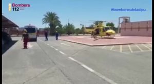Un helicóptero rescata a un hombre de 32 años tras sufrir una caída en la Rambla Salada de Albatera