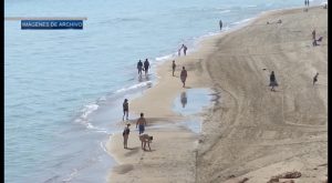 Bandera roja en la Playa de Mil Palmeras por una picadura de Carabela Portuguesa