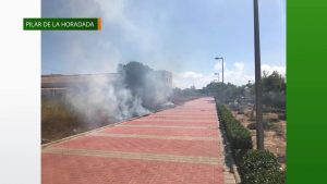El fuego afecta a una superficie de 400 metros cuadrados de pasto y matorral en Pilar de la Horadada