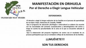 Manifestación para el 18 de enero por el derecho a elegir la lengua vehicular