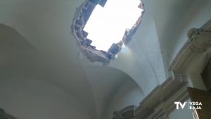 Se desploma parte del techo de la sacristía de la iglesia de las Santas Justa y Rufina de Orihuela