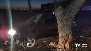 Un conductor novel choca contra un árbol en Orihuela