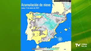 Algunos mapas de previsiones apuntan probabilidad de nieve en la Vega Baja