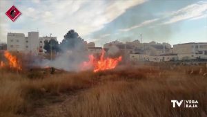 Incendio de vegetación dentro del término municipal de Almoradí