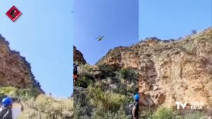 Rescatan en helicóptero a dos escaladores al quedar colgados en la vía ferrata de Callosa de Segura