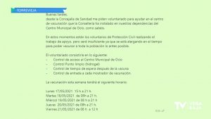 El ayuntamiento de Torrevieja pide voluntarios por whatsapp para colaborar en la vacunación