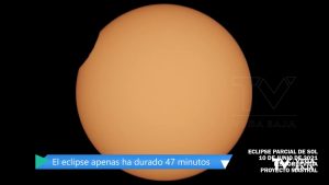 Así se ha visto desde la Vega Baja el eclipse parcial de Sol