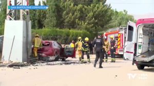 Aparatoso accidente de tráfico en San Bartolomé con un herido grave