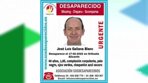 Se busca a un hombre de 49 años desaparecido en Orihuela