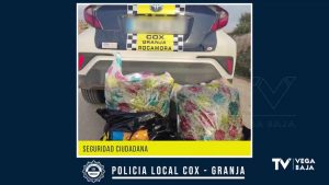 La Policía Local de Cox-Granja encuentra 10 kg de marihuana en un coche que sufrió un accidente