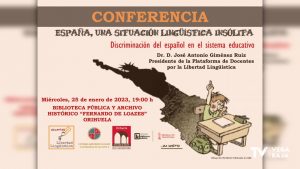 Orihuela acoge una conferencia sobre la "discriminación del español" en el sistema educativo