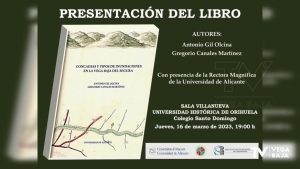 Un libro recoge las "concausas y tipos de inundaciones" de la Vega Baja