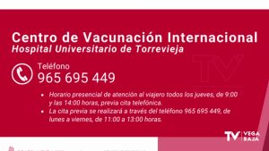 El centro de vacunación internacional del Hospital de Torrevieja atiende a un centenar de viajeros en sus primeros dos meses de servicio