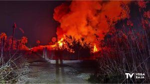 Arden cañizos y maleza en una zona muy próxima al Parque de la Huerta de Albatera