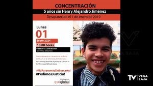 La familia de Henry Alejandro se concentra el 1 de enero en Torrevieja cuando se cumplen cinco años de su desaparición