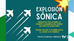 Dos explosiones sónicas provocadas por aviones que han roto la barrera del sonido en ejercicios militares se dejan notar en la Vega Baja