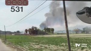 Bomberos de Elche y Crevillente se desplazan a San Isidro por un incendio de vegetación