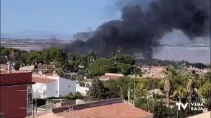 Arden una docena de vehículos que se encontraban en una parcela de la Urbanización Los Balcones (Torrevieja)