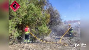Los bomberos de Almoradí apagan un incendio en un parque de Benijófar